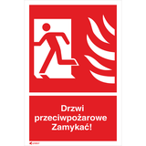 DRZWI PRZECIWPOŻAR.ZAMYKAĆ 150X205 FOLIA SAMOPRZYLEPNA FOTOLUMINESCENCYJNA