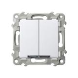 SZAFIR Łącznik schodowy + jednobiegunowy z podświetleniem białym - kolor biały