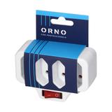 Rozgałęźnik 4x2P/II z włącznikiem, biały OR-AE-13255 ORNO