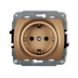 TREND Mechanizm gniazda pojedynczego z uziemieniem SCHUKO 2P+Z (przesłony torów prądowych) złoty met