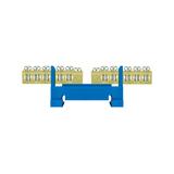 Listwa zaciskowa niska podstawa 10 - dzielona 2x5 niebieska