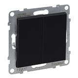 SUNO - Przycisk podwójny - 6 A - 250 V~ - zaciski automatyczne, Czarny, Legrand