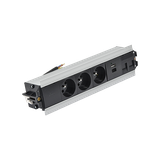 SIMON 480 TS48-530E30BK0-40 Indesk 3 gn. typ E + ładow. USB A+C i płytka dla 2 złączy RJ45 keystone;