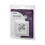 Gniazdo pojedyncze 2P+Z, USB-A + USB-C ,Wyjście 5VDC Max 2,8A OR-AE-13232 ORNO