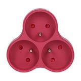 Rozgałęźnik 3x2P+Z różowy OR-AE-13134/P ORNO