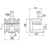 SSP 6-21 M6 V4A Zacisk nośny