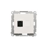 Simon 55 Gniazdo komputerowe pojedyncze RJ45 kategoria 6 z przesłoną przeciwkurzową Biały mat