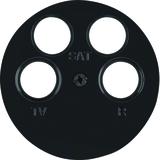 BERKER R.1/R.3 Płytka czołowa do gniazda antracytowego 4-wyj. cz 14842045 HAGER