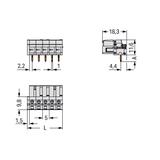Gniazdo MCS‑MIDI Classic 2‑biegunowe jasnoszare raster 5mm 722‑232 /100szt./ WAGO