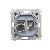 Simon 55 Gniazdo antenowe typu /F/ + RJ45 kat.6 Grafitowy mat TASFRJ45.01/116 KONTAKT