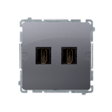 Simon Basic Gniazdo HDMI podwójne stal inox BMGHDMI2.01/21 KONTAKT