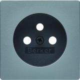 BERKER Q.x Płytka czołowa do gniazda z uziemieniem aluminium aksamit lakierowana 3965766074 HAGER