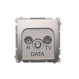 Simon Basic Gniazdo antenowe R-TV-DATA 1x wejście: 5–862 MHz satynowy