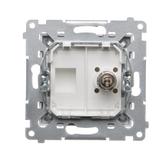 Simon 54 Gniazdo ekwipotencjalne pojedyncze srebrny mat