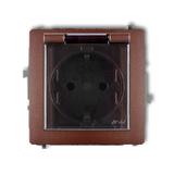 DECO Mechanizm gniazda bryzgoszczelnego z uziemieniem SCHUKO 2P+Z (klapka dymna, przesłony torów prą