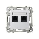 SZAFIR Gniazdo telefoniczne podwójne niezależne - kolor biały