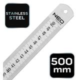 Przymiar liniowy 50 cm, stal nierdzewna