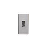 Simon Connect Płytka K45/2 złącza USB typ A żeńskie 225x45mm + gniazdo zaciski śrubowe aluminium K128B/8 KONTAKT