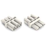 WINSTA element sprzęgający 3-torowy 1 x wtyk / 1 x gniazdo biały