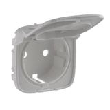 VALENA ALLURE - PLAKIETKA ALUMINUM GNIAZDA SCHUKO 2P+Z Z KLAPKĄ, Legrand