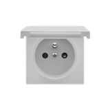 Simon 55 Pokrywa gniazda wtyczkowego pojedynczego z klapkąW kolorze pokrywy do: SGZ1CM SGZ1M Aluminium mat TGZ1BUZP/143 KONTAKT