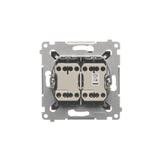 Simon 54 Łącznik krzyżowy podwójny bez piktogramu 10A 250V szybkozłączka antracyt DW7/2.01/X/48 KONTAKT
