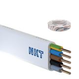 Przewód instalacyjny YDYp żo 5x4mm2 biały 450/750V płaski NKT