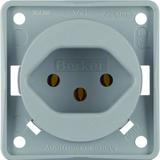 BERKER Integro Flow Gniazdo z uziemieniem Szwajcaria typ 13 szary 962492506 HAGER