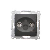 Simon 54 Gniazdo antenowe R-TV końcowe separowane tłum.1dB czarny