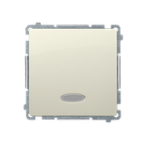 Simon Basic Przycisk pojedynczy zwierny bez piktogramu z podświetleniem LED 10A szybkozłączka beż