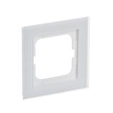 AXCENT Ramka 1-krotna  białe szkło