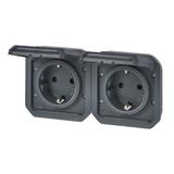 NOWE PLEXO - GNIAZDO SCHUKO 2X2P+Z POZIOME MECHANIZM 16A-250V ANTRACYT 069879L LEGRAND