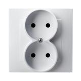 SZAFIR Gniazdo podwójne kompletne z ramką - kolor biały