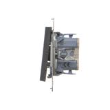 Simon 55 Przycisk zwierny podwójny zwierny bez piktogramu szybkozłączka Grafitowy mat