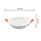 DURE 3 MAX DOWNLIGHT 12W NW 230V 110st IP44 IK06 Fi140x30 BIAŁY okrągły 5 lat gwarancji