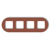 MINI Ramka uniwersalna poczwórna okrągła z tworzywa terakota