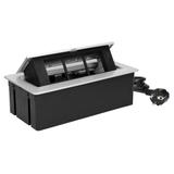 NOEN Kaseta meblowa wpuszczana w blat ze zintegrowaną ramką PCV na gniazda modułowe 3 x 45x45mm lub OR-GM-9010/G ORNO