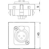 MTG-X3F L RW1, Wspornik multimedia XLR, 3pin, gn. z poł.lut.