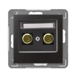 IMPRESJA Gniazdo głośnikowe pojedyncze - kolor antracyt GGN-1Y/m/50