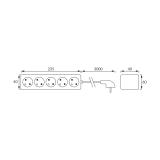 Przedłużacz z uziemieniem TOR 5 3m 16A