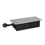 Gniazda meblowe wpuszczane w blat z płaskim frezowanym rantem, ładowarką USB i przewodem 1,5m, 2x2P+