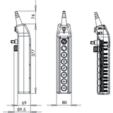 KASETA STEROWNICZA SUWNICOWA SAA-NO+B-1NC+6X(1NO+1NO/2)