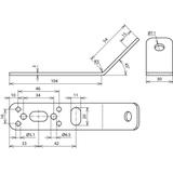 Element mocujący narożny, kąt 45 st., stal nierdzewna NIRO