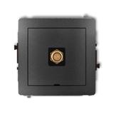 DECO Mechanizm gniazda antenowego pojedynczego typu F (SAT) pozłacany, bez pola opisowego grafitowy