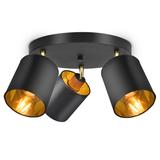 Bati SP 3 oprawa ścienno-sufitowa E27 max. 3x60W czarna AD-LD-6270BE27M ORNO