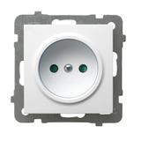 AS Gniazdo pojedyncze z przesłonami torów prądowych - kolor biały