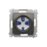 Simon 54 Gniazdo DATA z kluczem uprawniającym 16A z. śrub. antracyt