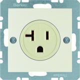 BERKER B.Kwadrat/S.1 Gniazdo z uziemieniem USA/KANADA NEMA 5-20 R krem 41688982 HAGER