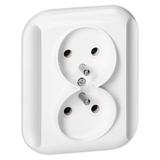 Gniazdo podwójne podtynkowe 2x2p+Z 16A, 250V, TOPAZ, biały PT-6TBBIAŁY ORNO