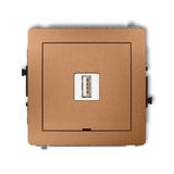 DECO Mechanizm ładowarki USB pojedynczej USB A, 5W max., 5V, 1A, bez pola opisowego złoty metalik